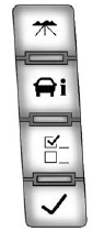 GMS Sierra: DIC Buttons. The buttons are the trip/fuel, vehicle information, customization, and set/ reset buttons. The button functions are detailed in the following pages.